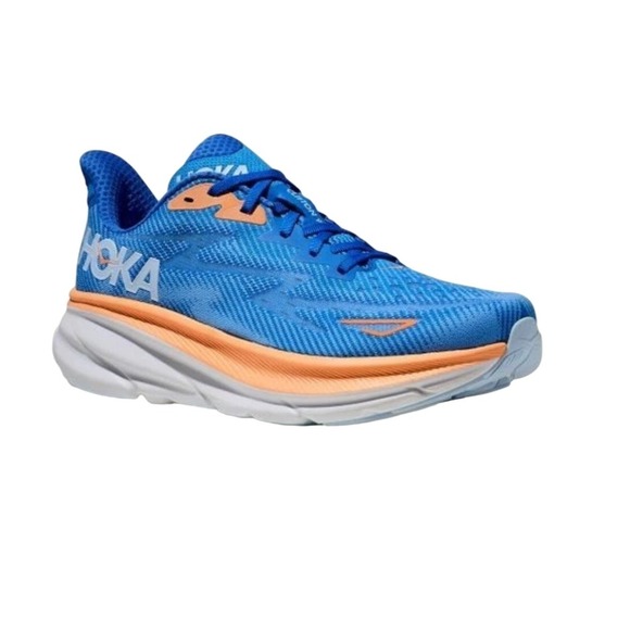 Hoka Other - Hoka Clifton 9 Wide Blue Orange Mens Running Shoes Sneakers Athletic Comfort